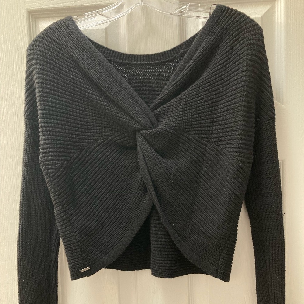 XS Hollister Black Knitted Cropped Sweater